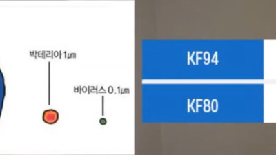 공기 송송 구멍 탁. 코로나 바이러스 크기와 마스크 구멍 차이