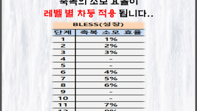 드래곤의 다이아몬드 아끼는 방법' 축복 소모 효율 '