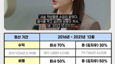 츄의 첫 정산 내역 (2021년 12월)