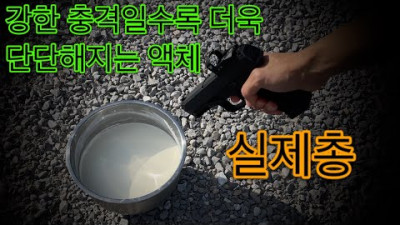 충격을 흡수하는 물질 우블렉에 총을 쐈더니?! (옥수수전분 반죽)