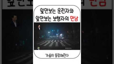 앞만보는 운전자와 앞만보는 보행자의 만남