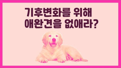 기후변화를 위해 애완 동물을 없애라? (노딱)