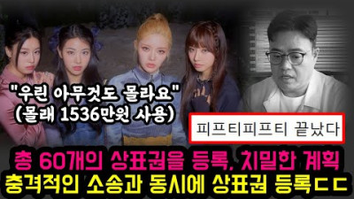 총 60개의 상표권을 등록, 치밀한 계획 충격적인 소송과 동시에 상표권 등록ㄷㄷ