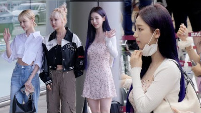 에스파 (aespa) 윈터 닝닝 카리나 일본 출국 4K 직캠 @ 김포공항｜220805｜Spinel